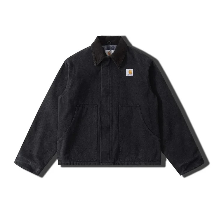 Carhartt style canvas American lapel work jacket classic Detroit jacket men's and women's hooded top trendy
