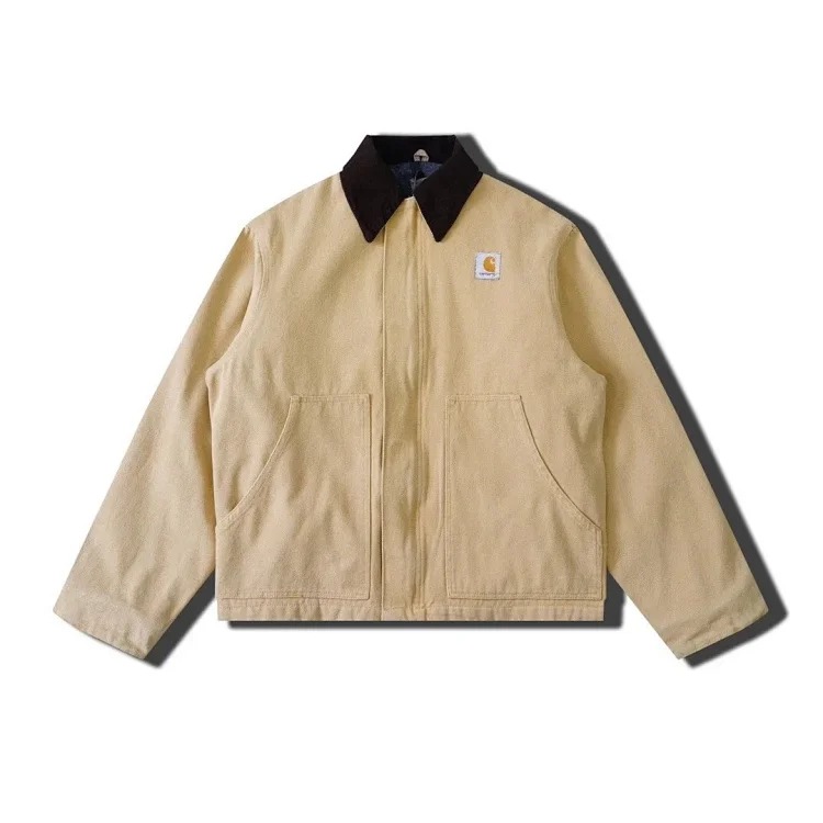 Carhartt style canvas American lapel work jacket classic Detroit jacket men's and women's hooded top trendy