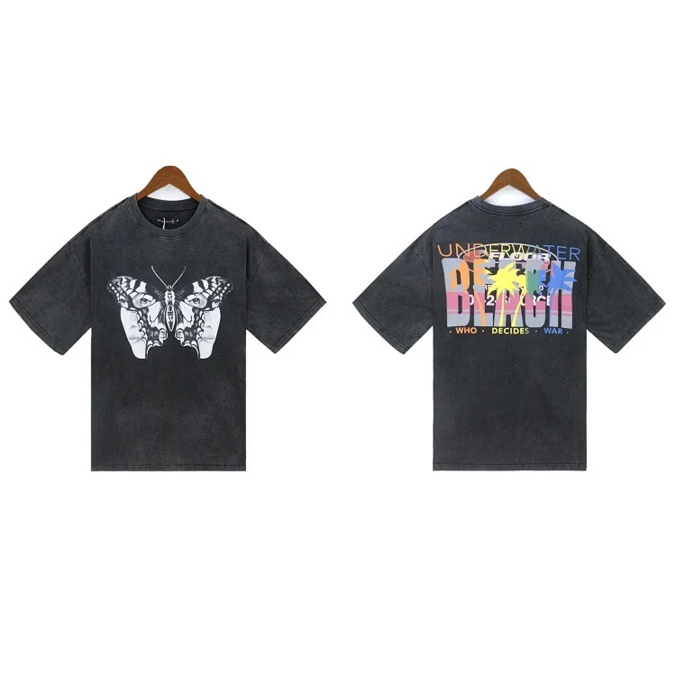 Washed printed loose mens short-sleeved t-shirt American top(pic16) Washed printed loose men's short-sleeved t-shirt American top