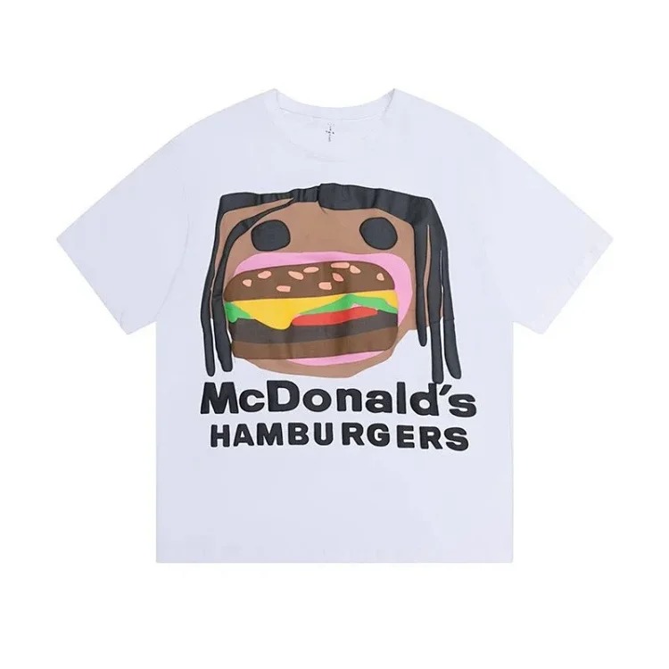 Travis Scott Cactus jack X CPFMgCJ joint model foam hamburger mouth pattern short-sleeved T