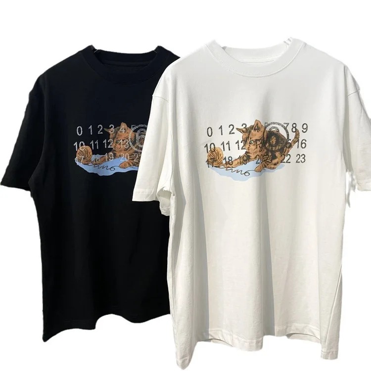 MM6 Maison Margiela cat frosted print double yarn pure cotton short-sleeved T-shirt image 7