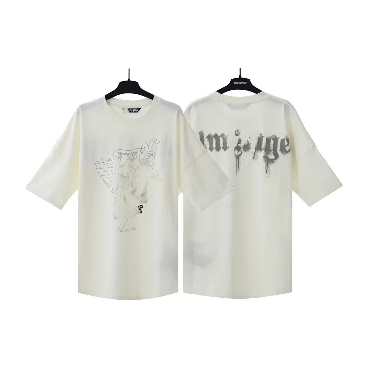 Palm Angels PA palm letter print round neck short-sleeved loose T-shirt