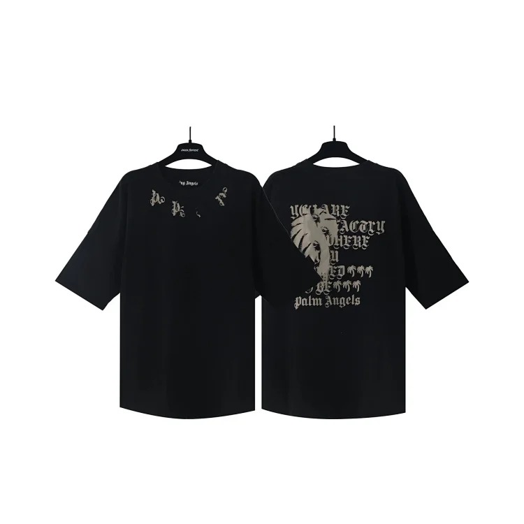 Palm Angels PA palm letter print round neck short-sleeved loose T-shirt