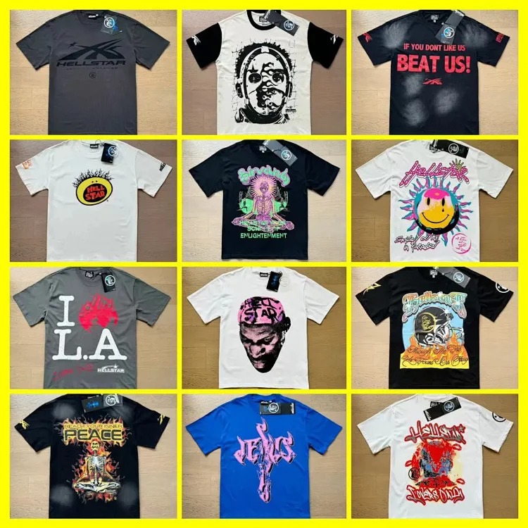Printed double yarn pure cotton casual men's and women's summer casual loose short-sleeved T-shirts