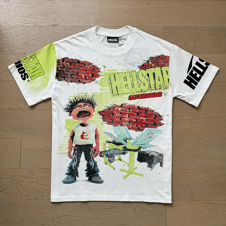 Printed double yarn pure cotton casual men's and women's summer casual loose short-sleeved T-shirts