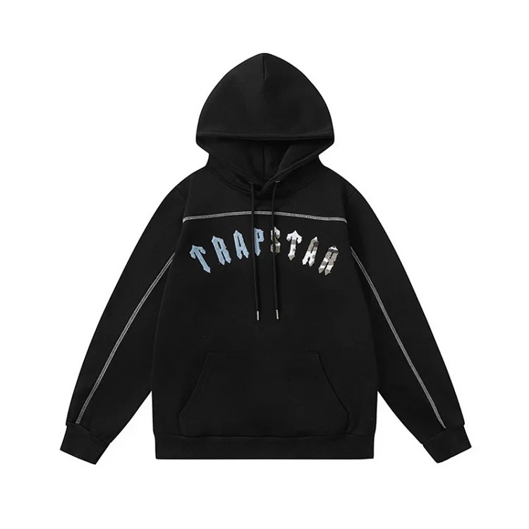Gradient letter tiger head embroidery hooded sweatshirt + long pants sports suit
