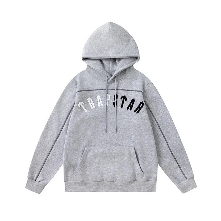 Gradient letter tiger head embroidery hooded sweatshirt + long pants sports suit