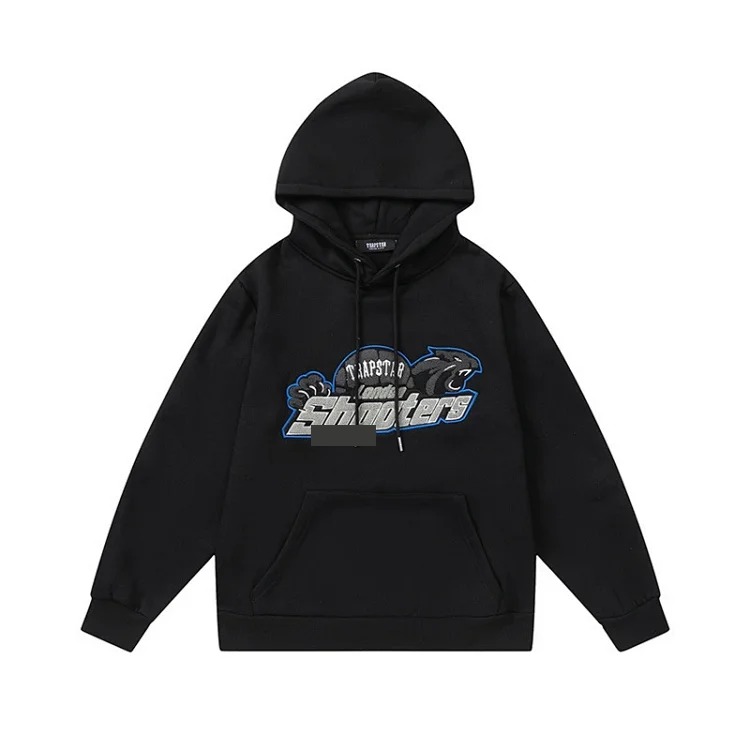 Gradient letter tiger head embroidery hooded sweatshirt + long pants sports suit