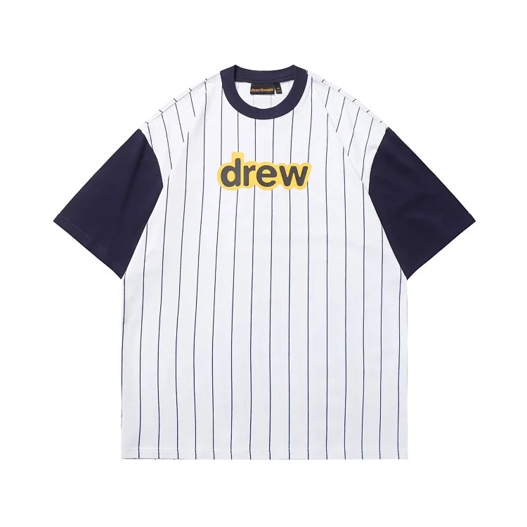 DREW HUOSE Summer classic Justin Bieber matching smiley face pattern round neck versatile T-shirt for couples