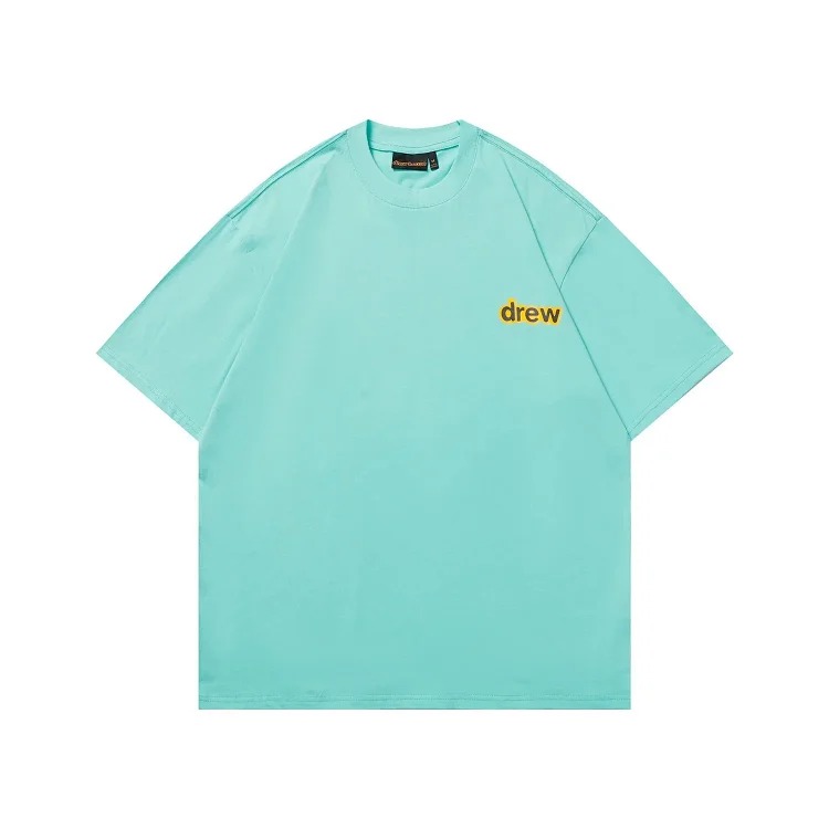 DREW HUOSE Summer classic Justin Bieber matching smiley face pattern round neck versatile T-shirt for couples