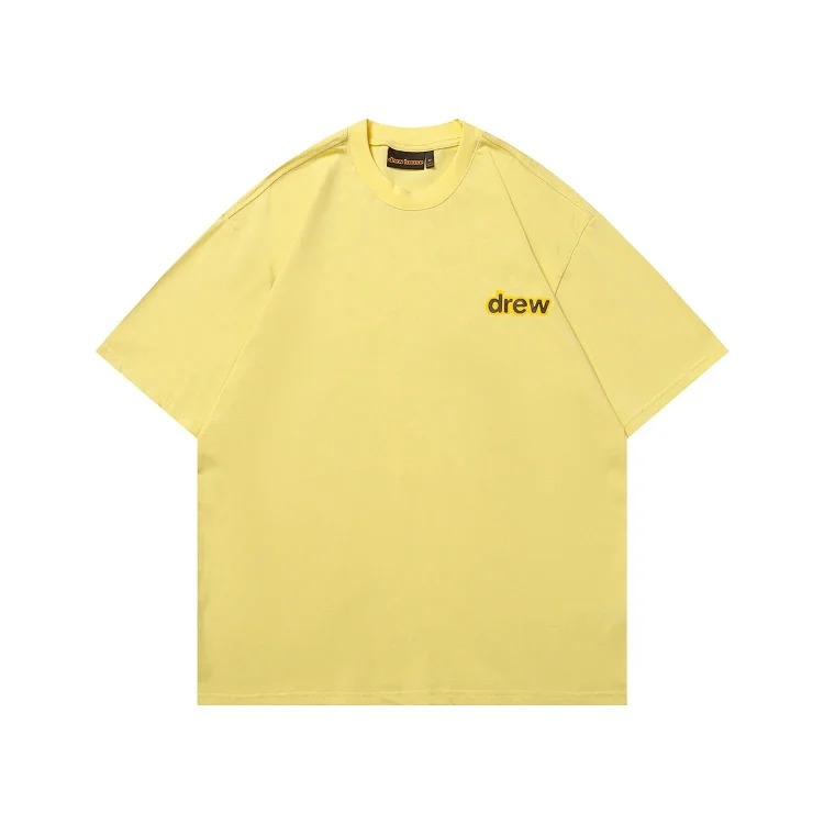 DREW HUOSE Summer classic Justin Bieber matching smiley face pattern round neck versatile T-shirt for couples