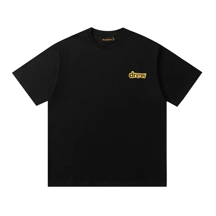 DREW HUOSE Summer classic Justin Bieber matching smiley face pattern round neck versatile T-shirt for couples