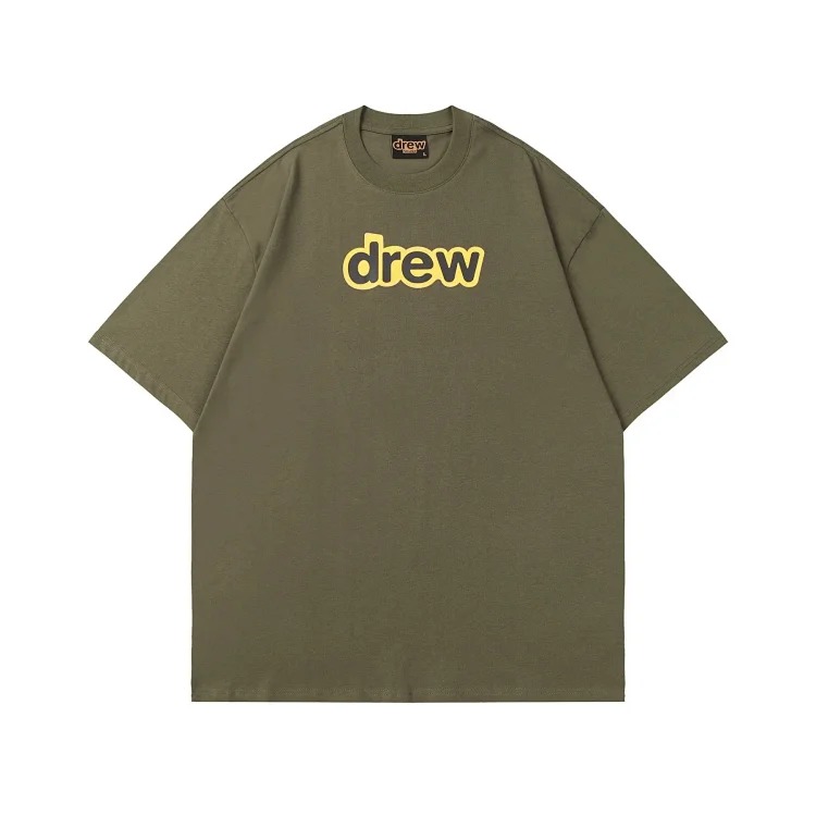 DREW HUOSE Summer classic Justin Bieber matching smiley face pattern round neck versatile T-shirt for couples