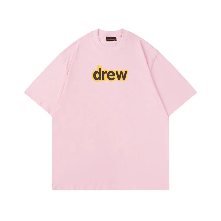 DREW HUOSE Summer classic Justin Bieber matching smiley face pattern round neck versatile T-shirt for couples