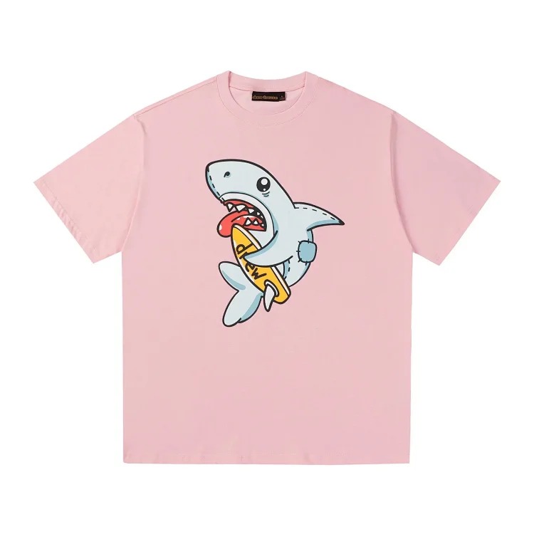 DREW HUOSE Summer classic Justin Bieber matching smiley face pattern round neck versatile T-shirt for couples