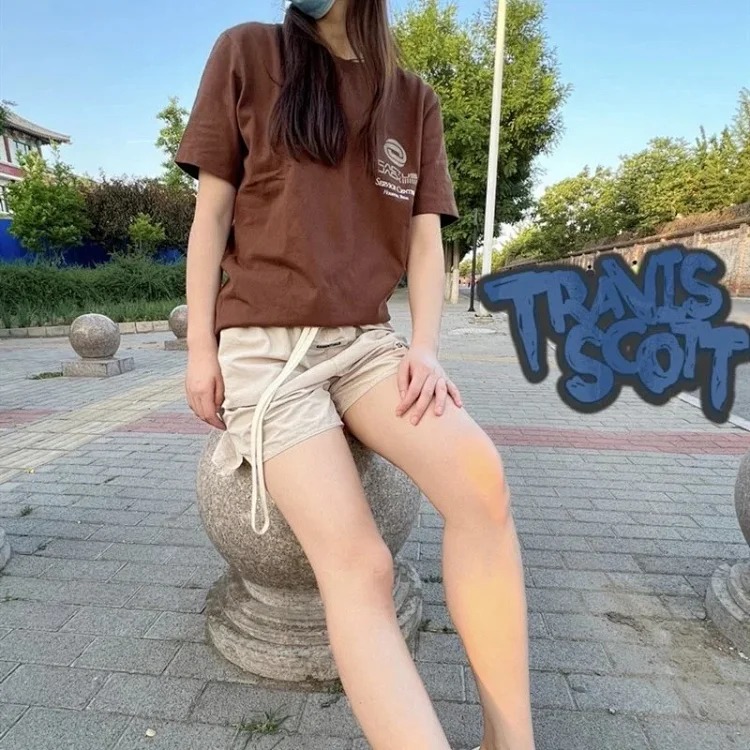 Heavy 2024 new Travis Scott Cactus Jack solid color letter pattern printed short-sleeved tee