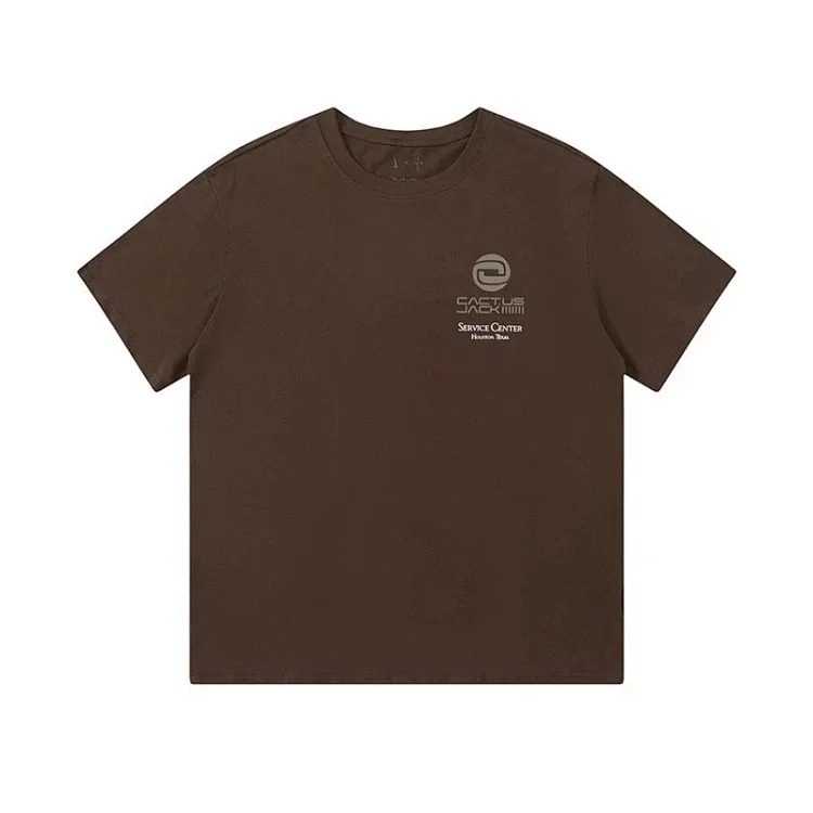 Heavy 2024 new Travis Scott Cactus Jack solid color letter pattern printed short-sleeved tee