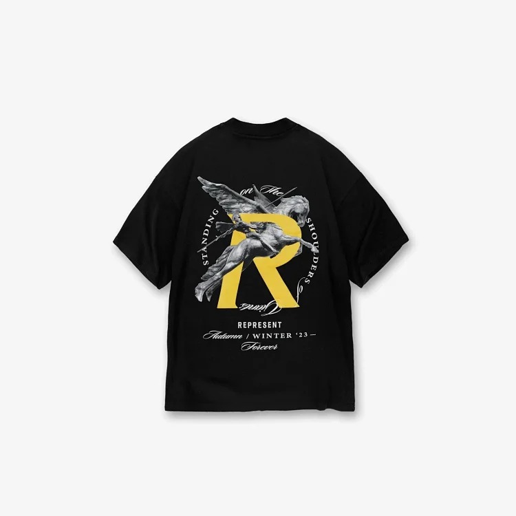 Washed distressed short-sleeved collection Doberman vintage retro heavyweight T-shirt