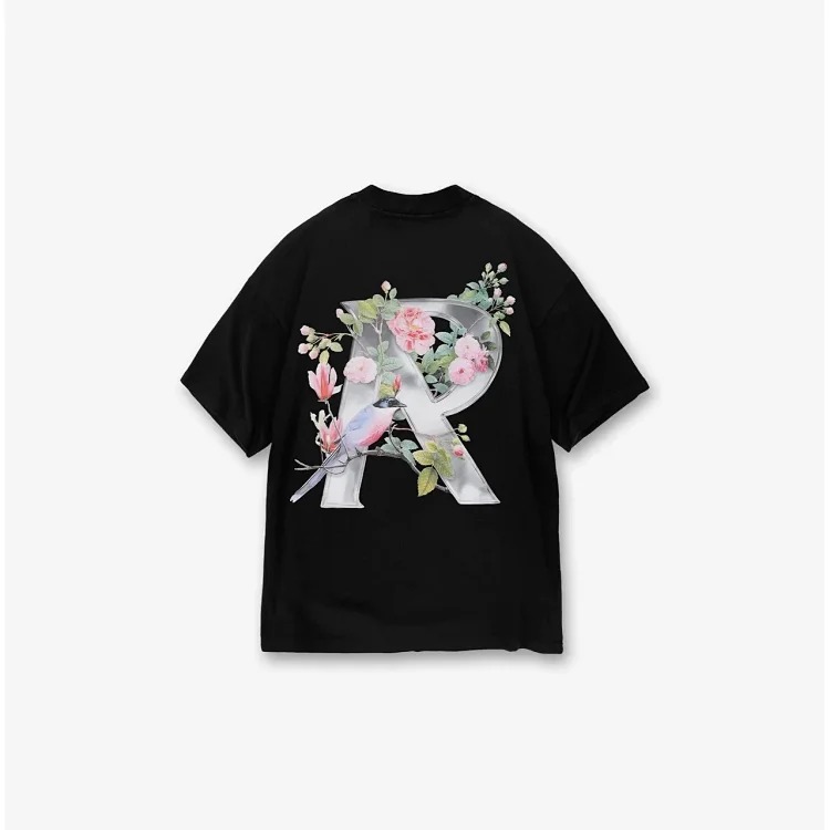Washed distressed short-sleeved collection Doberman vintage retro heavyweight T-shirt