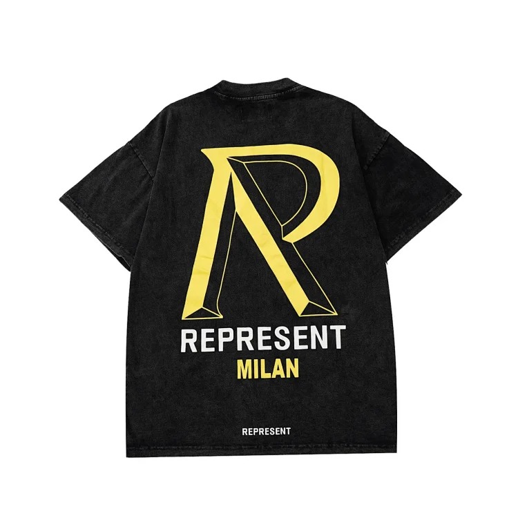 Washed distressed short-sleeved collection Doberman vintage retro heavyweight T-shirt