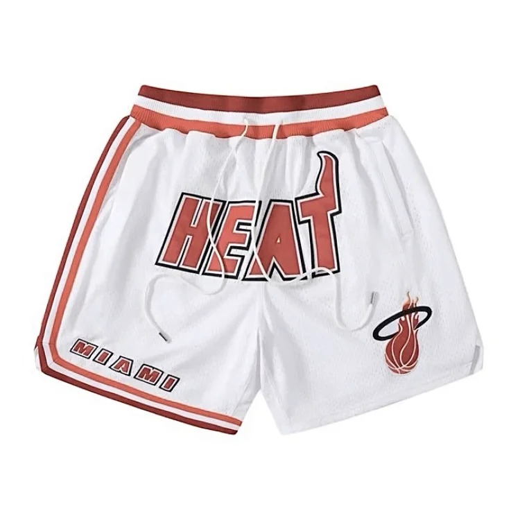 Heavyweight JustDon Lakers Magic Heat James Kobe embroidered mesh hip hop basketball sports shorts