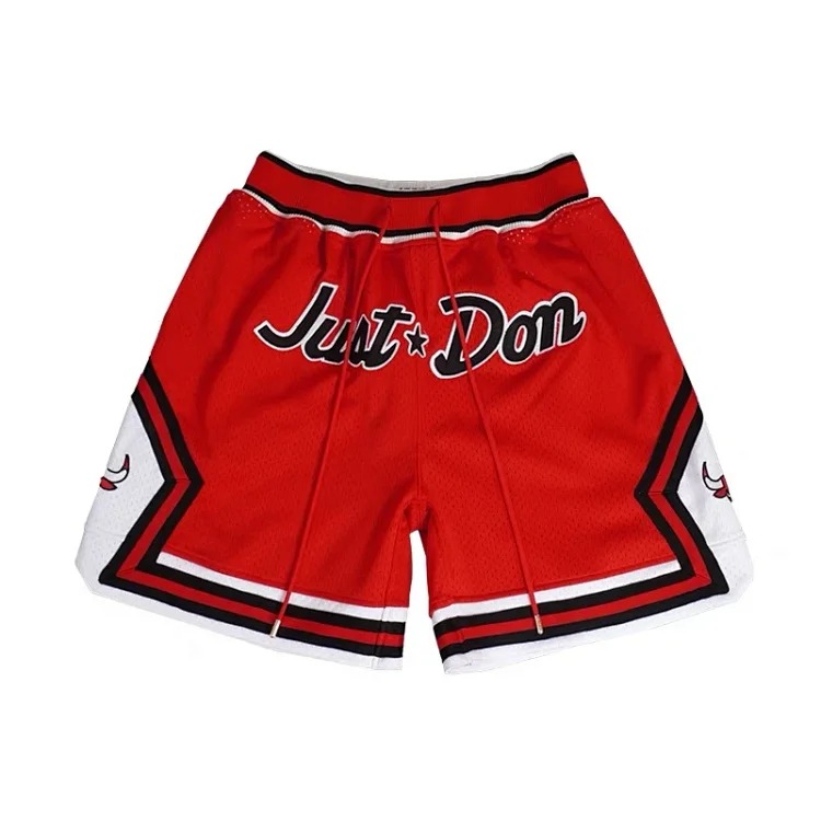 Heavyweight JustDon Lakers Magic Heat James Kobe embroidered mesh hip hop basketball sports shorts