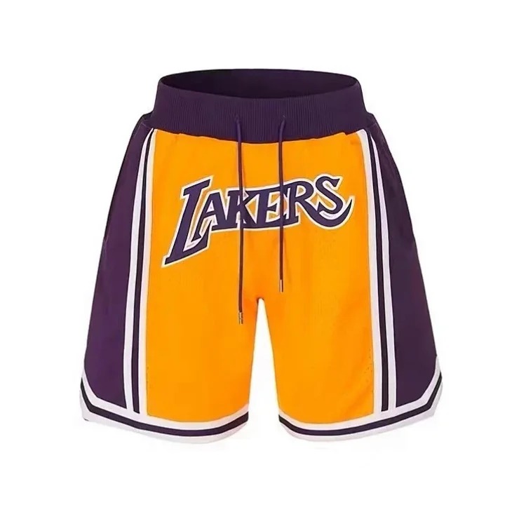 Heavyweight JustDon Lakers Magic Heat James Kobe embroidered mesh hip hop basketball sports shorts