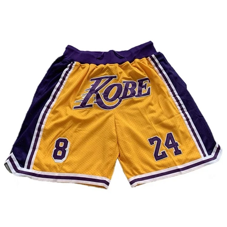 Heavyweight JustDon Lakers Magic Heat James Kobe embroidered mesh hip hop basketball sports shorts