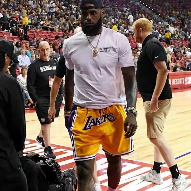Heavyweight JustDon Lakers Magic Heat James Kobe embroidered mesh hip hop basketball sports shorts