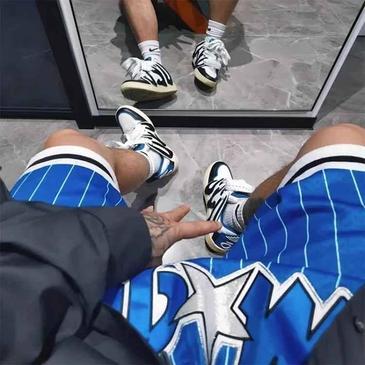 Heavyweight JustDon Lakers Magic Heat James Kobe embroidered mesh hip hop basketball sports shorts