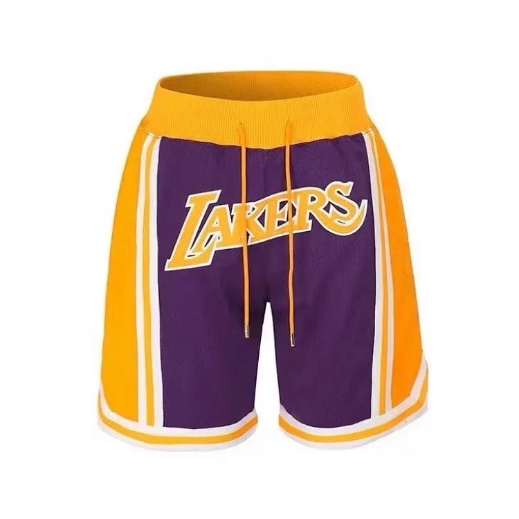 Heavyweight JustDon Lakers Magic Heat James Kobe embroidered mesh hip hop basketball sports shorts