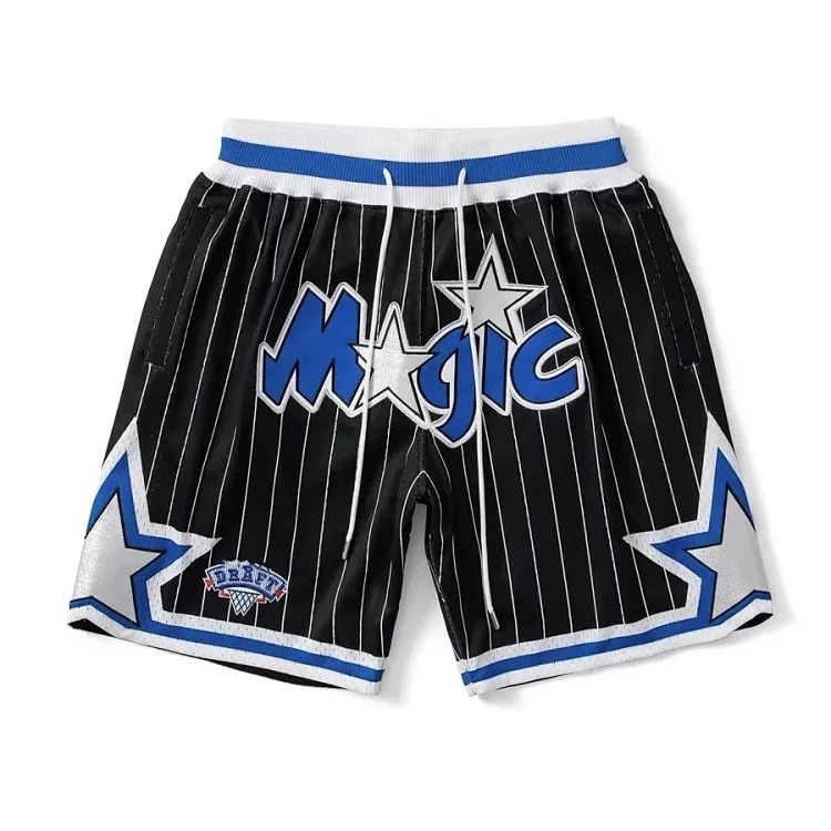 Heavyweight JustDon Lakers Magic Heat James Kobe embroidered mesh hip hop basketball sports shorts