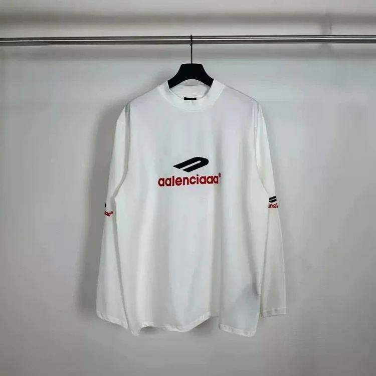 High Paris B Home 3B embroidered logo men and women same style couple style loose casual fashion embroidered long-sleeved T-shirt