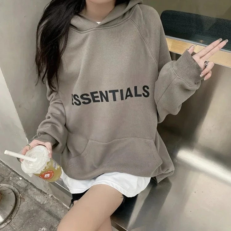 Hooded sweatshirt plus velvet spring and autumn couple's coat