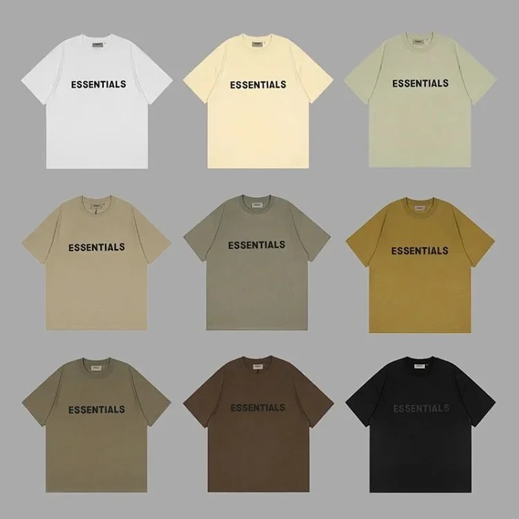 FEAR OF GOD FOG ESSENTIALS multi-line chest silicone letters loose high street short-sleeved T-shirt trendy