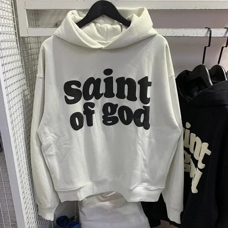 Foam printed sweatshirts for men and women, trendy brand hoodies for couples