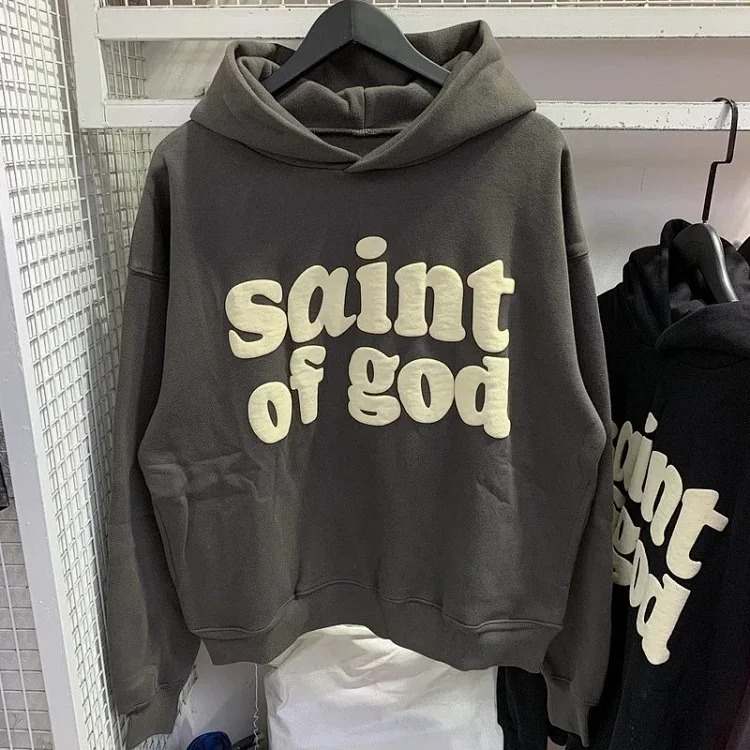 Foam printed sweatshirts for men and women, trendy brand hoodies for couples