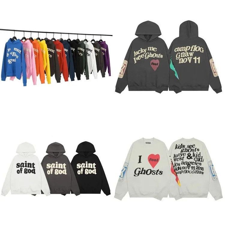 Foam printed sweatshirts for men and women, trendy brand hoodies for couples