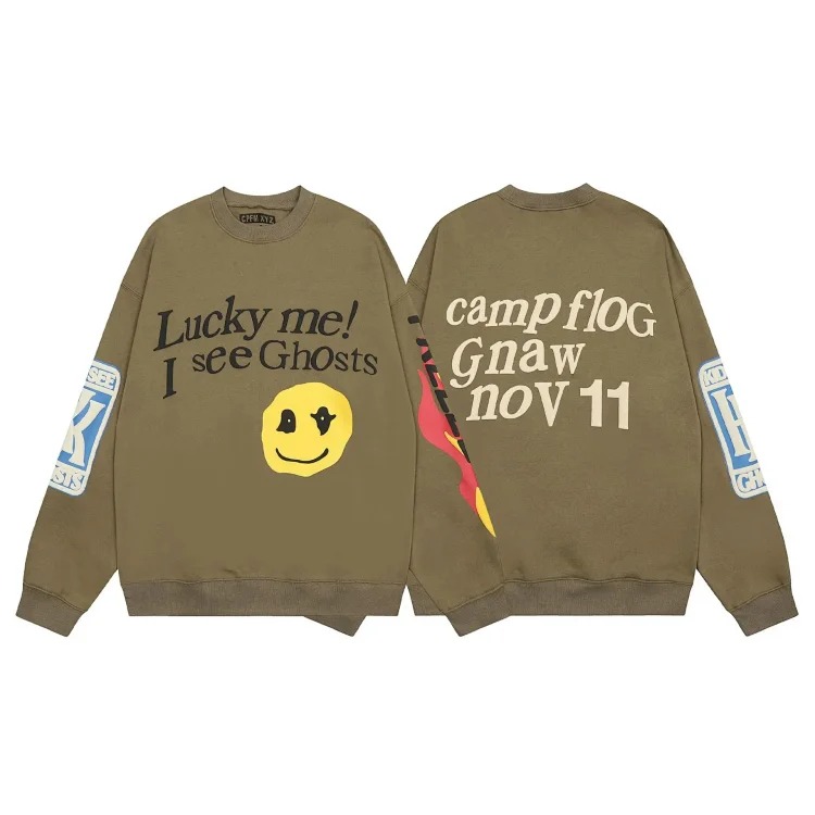 Foam printed sweatshirts for men and women, trendy brand hoodies for couples