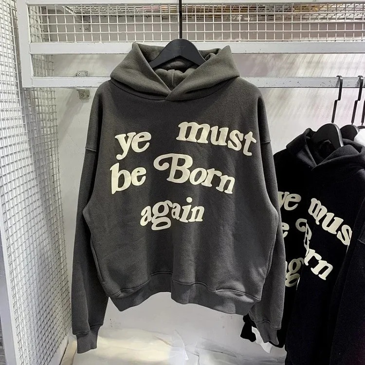 Foam printed sweatshirts for men and women, trendy brand hoodies for couples