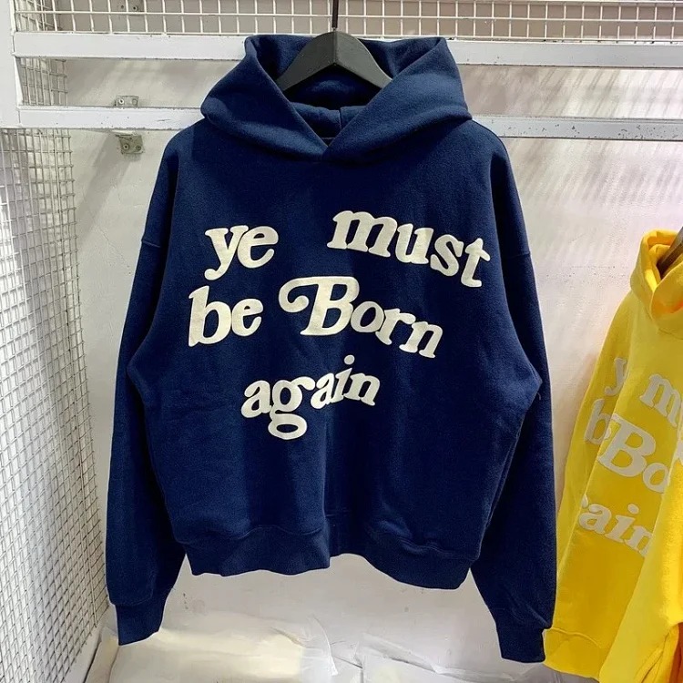 Foam printed sweatshirts for men and women, trendy brand hoodies for couples