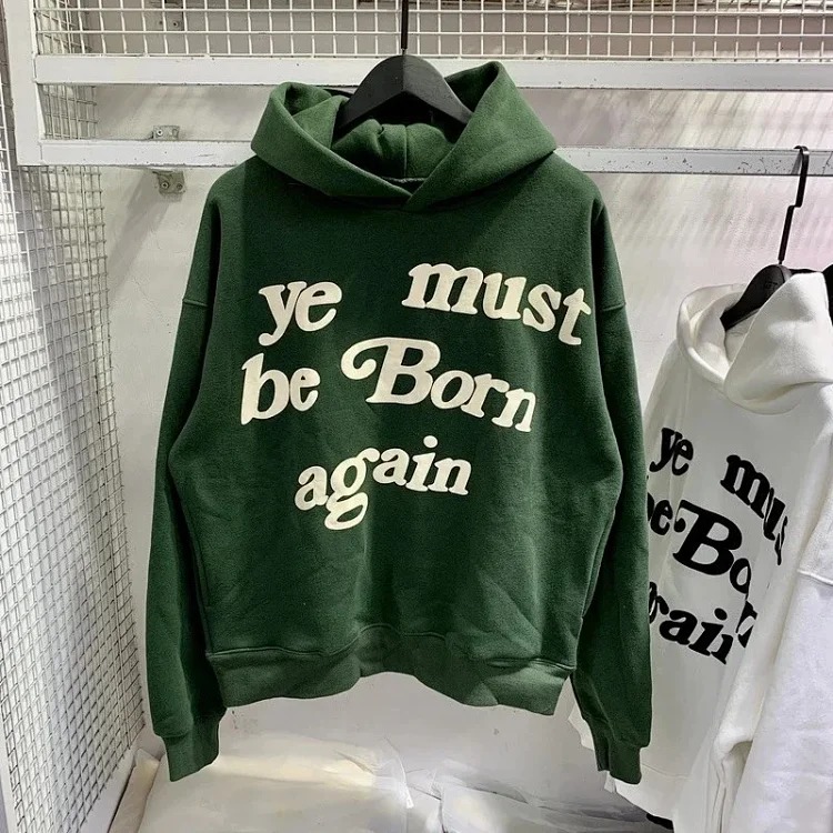Foam printed sweatshirts for men and women, trendy brand hoodies for couples