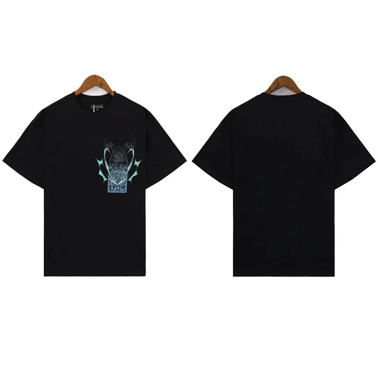 Washed printed loose mens short-sleeved t-shirt American top(pic2) Washed printed loose men's short-sleeved t-shirt American top