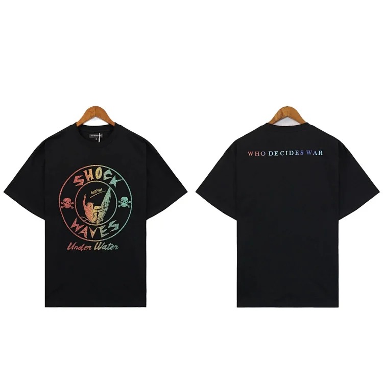 Washed printed loose mens short-sleeved t-shirt American top(pic3) Washed printed loose men's short-sleeved t-shirt American top