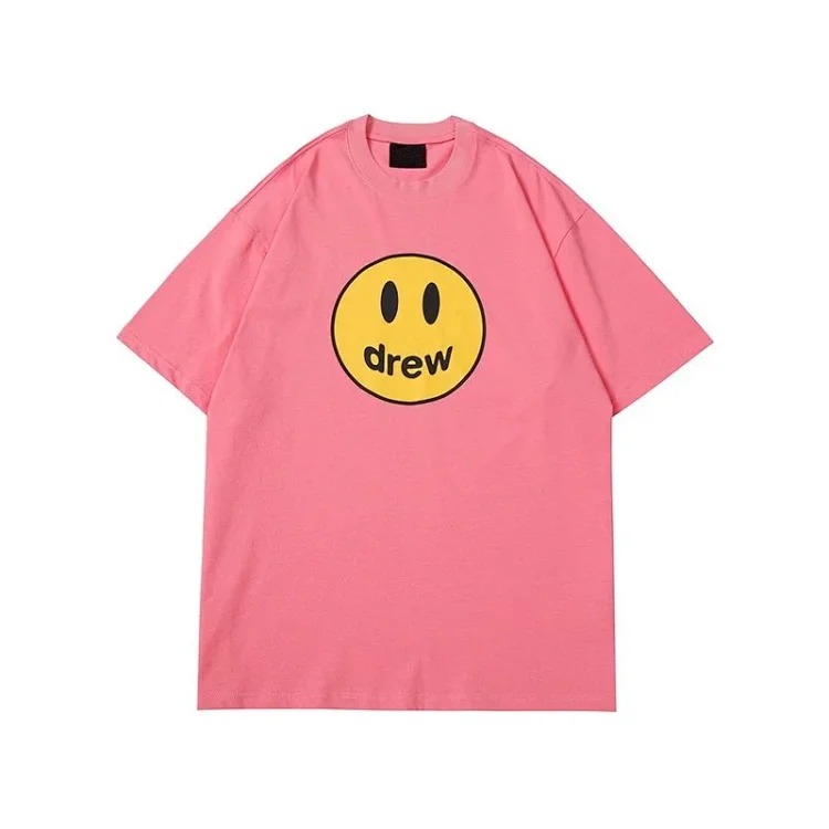 Drew smiley face printed short-sleeved Justin Bieber same style high street casual men and women couple loose T-shirt ins