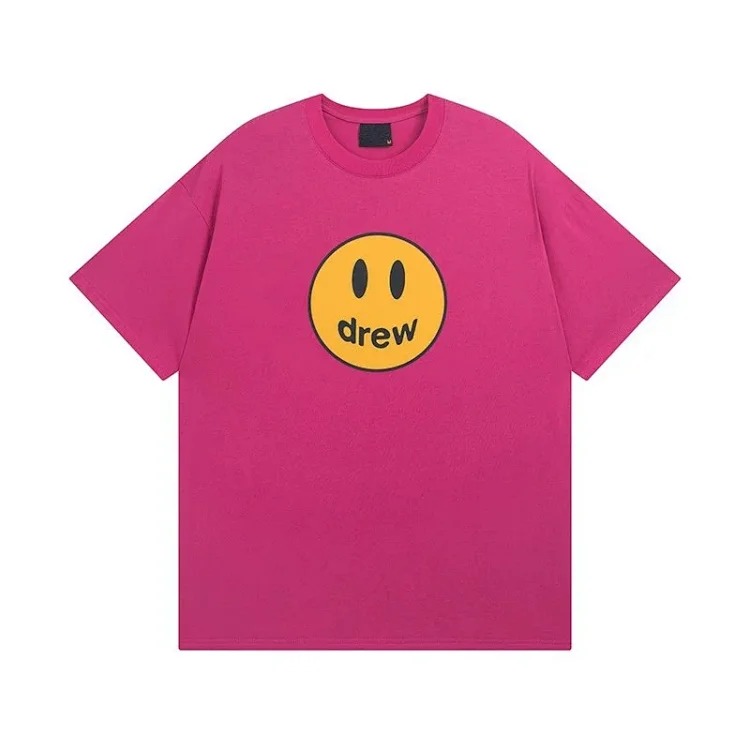 Drew smiley face printed short-sleeved Justin Bieber same style high street casual men and women couple loose T-shirt ins