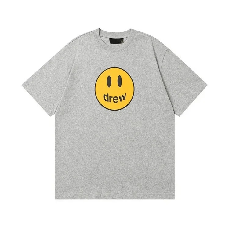 Drew smiley face printed short-sleeved Justin Bieber same style high street casual men and women couple loose T-shirt ins