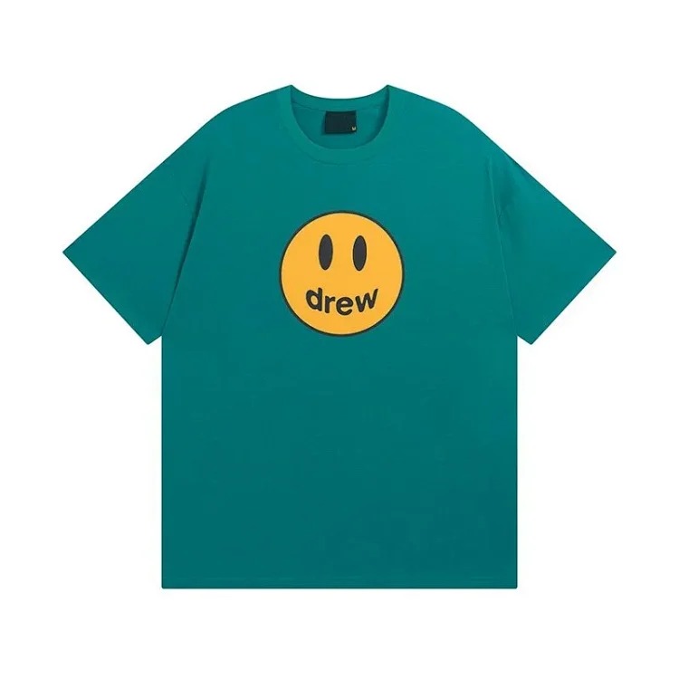 Drew smiley face printed short-sleeved Justin Bieber same style high street casual men and women couple loose T-shirt ins