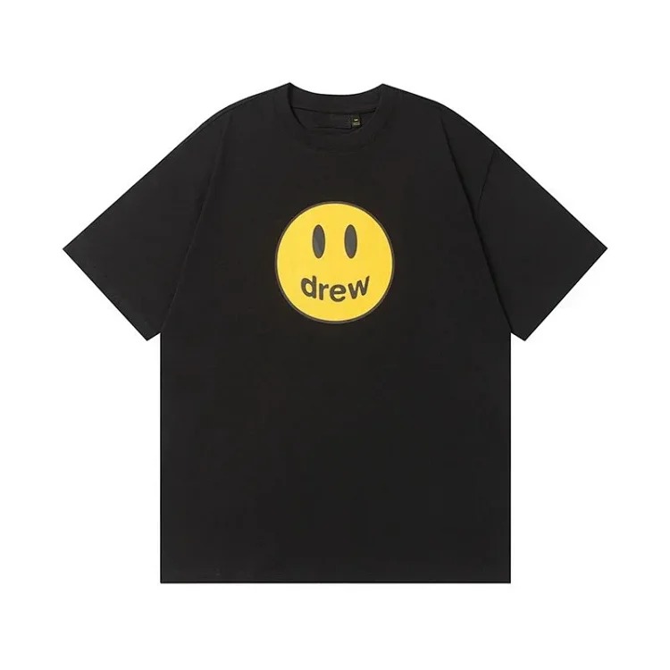 Drew smiley face printed short-sleeved Justin Bieber same style high street casual men and women couple loose T-shirt ins