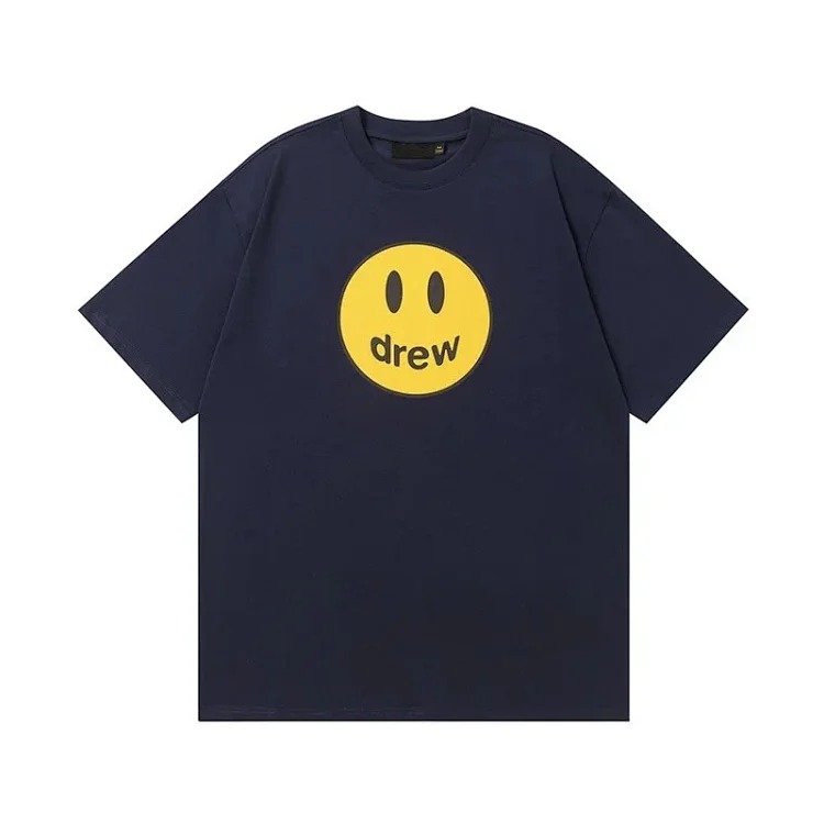 Drew smiley face printed short-sleeved Justin Bieber same style high street casual men and women couple loose T-shirt ins